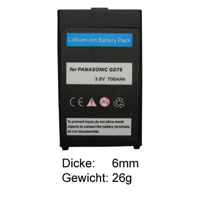 TV Geraete: Telebox Akku 600  mAh LiIon f�r Panasonic GD 75