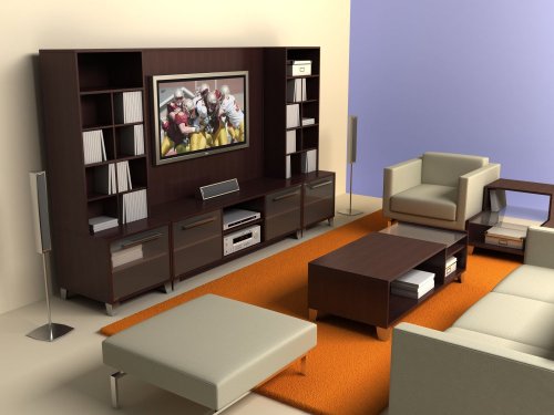Plasma / LCD Entertainment Center Set 1 in Espresso - Brooklyn Collection - Azura