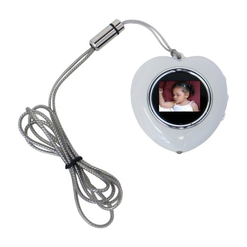 CTA Digital MI-HPNW Heart Shape Digital Photo Frame Necklace (White)