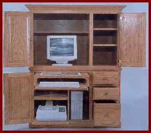 Deluxe Computer Center-Cherry (Natural Finish)