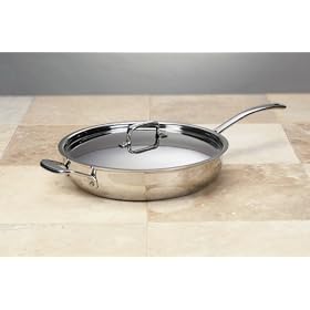 Gourmet Standard Professional Series Stainless Tri-Ply 12 Inch Saute Pan with Lid -... by Professional Cookware
