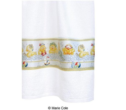 Just Duckie Hand Towel, White