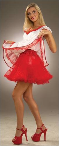 Sexy Adult Costume Accessories Womens Crinoline Slip Petticoat Sexy Red Flair Skirt