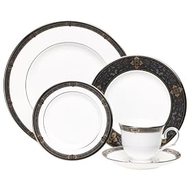 Lenox Vintage Jewel Platinum-Banded Bone China 5-Piece Place Setting, Service for 1 by Lenox