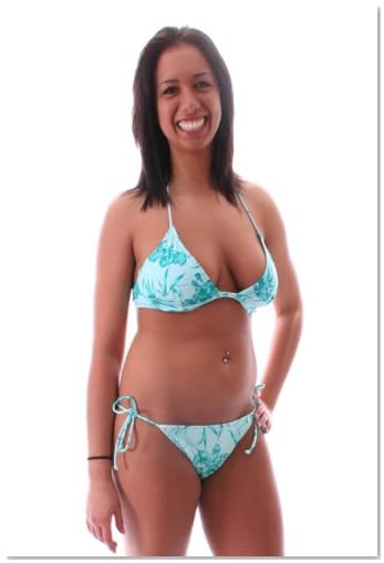 New Bikini Swimsuit JLO String Print Underwire Medium Jr.
