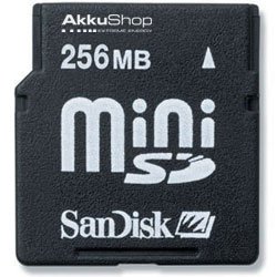 Festplatten: SanDisk 256MB SD Card mini SDSDM-256-E10M, miniSD Karte