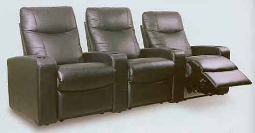 Black Home Theater Seating Reclining Set