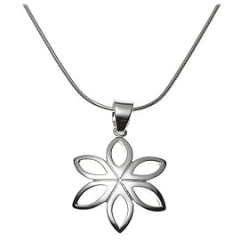 Sterling Silver Open Flower Pendant, 18" $25