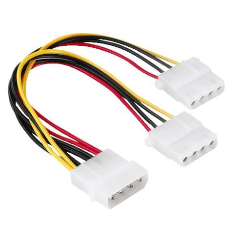 Heimkinosysteme: Hama PC-Stromversorgungskabel intern (5,25-Zoll-Stecker <-> zwei 5,25-Zoll-Kupplungen); 0,15m