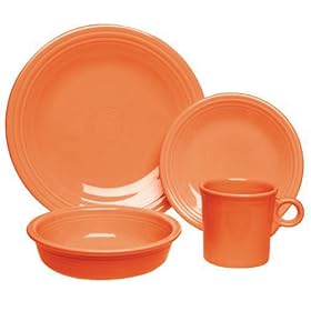 Fiesta Tangerine 852 16-Piece Dinnerware Set, Service for 4 by Fiestaware