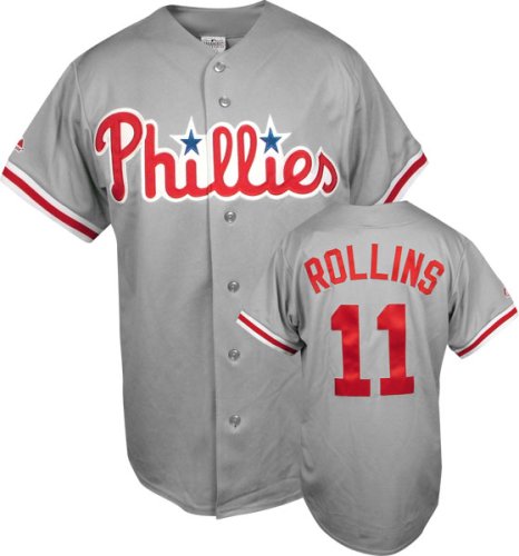 Jimmy Rollins Philadelphia Phillies Road Gray MLB Replica Jersey