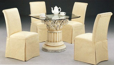 Set of 2 Elegant Rolled Back Parson Dining Chairs w/Skirt