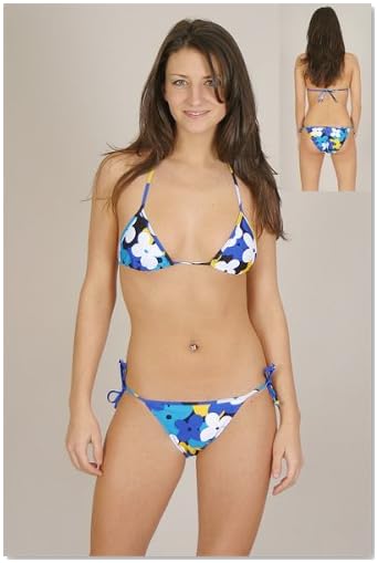 Sexy Bikini Rio Tie Bikini (Flower Blue)