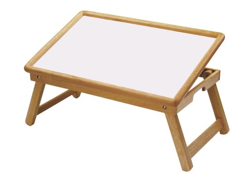 Winsome 98721 Flip Top Bed Tray - White/Natural Finish