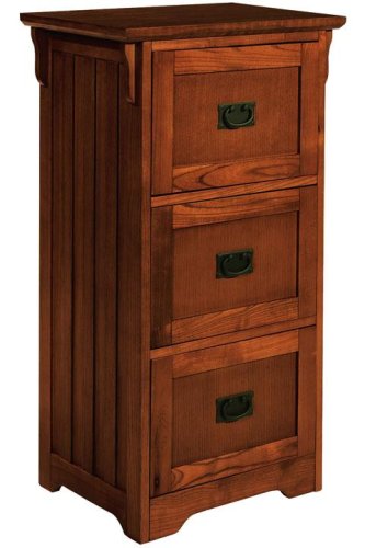 Craftsman File Cabinet Three-drawer Dark Oak 