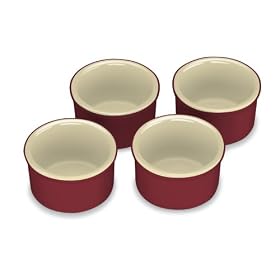 Chef's Classic Ceramic Bakeware CCB45-4RR 4-Pc. 5 oz. Ramekin Set - Rich Red by Cuisinart
