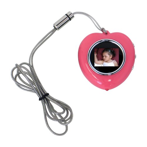 CTA Digital MI-HPNP Heart Shape Digital Photo Frame Necklace (Pink)