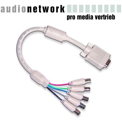 Elektronik und Foto: Adapterkabel HD D-Sub 15-Pol auf 5x BNC; 0,3m