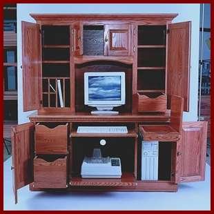 Credenza With Hutch-Cherry (Natural Finish)