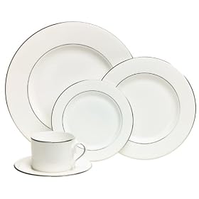 Lenox Tribeca Platinum-Banded Bone China 5-Piece Place Setting, Service for 1 by Lenox
