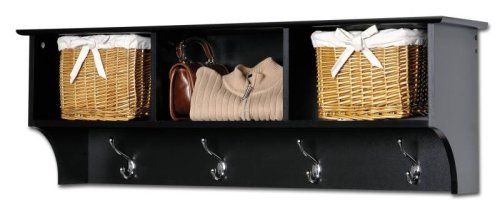 Prepac BEC-4816 Black Cubbie Shelf for Entryway