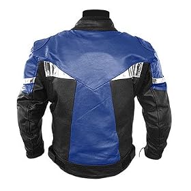 Leather Motorcycle Jacket,Blue Motorcycle Racing Leather Jacket with CE Armor