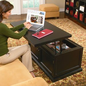 Adjustable Height Coffee Table; Mahogany, MAHOGANY 