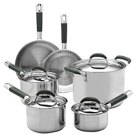 Farberware Millennium Soft-Touch Stainless-Steel 10-Piece Cookware Set by Farberware Millennium