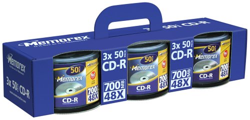 MP3 Player: Memorex CD-R CD-Rohlinge 3 x 50er Spindel Cakebox, 700 MB, 48x