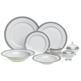 Mikasa Platinum Crown 45-Piece Dinnerware Set, Service for 8 by Mikasa