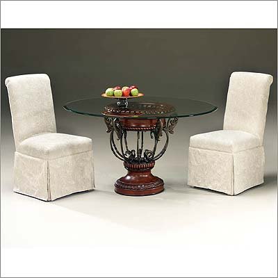 HeatherBrooke Furniture 54 inch Round 4 Seat Dining Set D4562-53/D4245-29/D1101-72