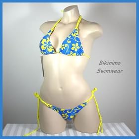 Brazilian Thong Bikini Low Rider (Lemon Floral) Brazilian Thong Bikini Low Rider (Lemon Floral)