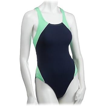 Speedo Womens Endurance Polyester Equinox Splice Style Super Proback Racing One Piece Swimsuit - Front View Speedo Womens Endurance Polyester Equinox Splice Style Super Proback Racing One Piece Swimsuit - Front View