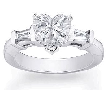 1.27Ct. 14K. White Gold Certified Heart Shape Diamond Engagement Ring