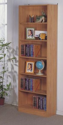 Oak Finish 6 SHELF BOOKCASE 
