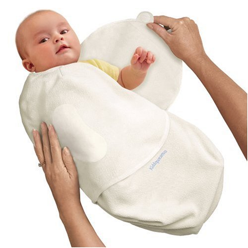 Kiddopotamus and Co Swaddleme Adjustable Infant Wrap Microfleece Small, Ivory 