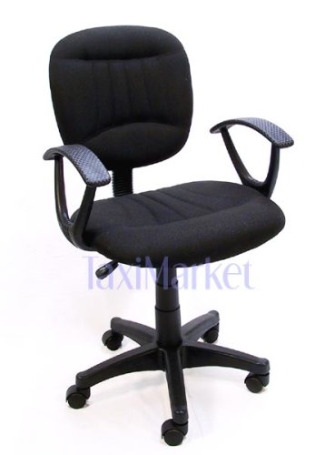 Black Fabric Office Chair w/Arms, Gas Lift and Great Student