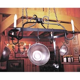 Sturbridge Lighted Pot Rack by Carolina Rustica