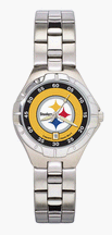 Pittsburgh Steelers Woman's Pro II Watch with Stainless Steel Bracelet