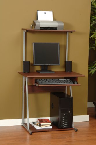 The Cosmo Computer Tower In Silver/Cherry Finish By Studio RTA Furniture