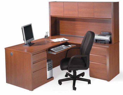 Prestige III L-Shaped Workcenter (Cinnamon Cherry) 