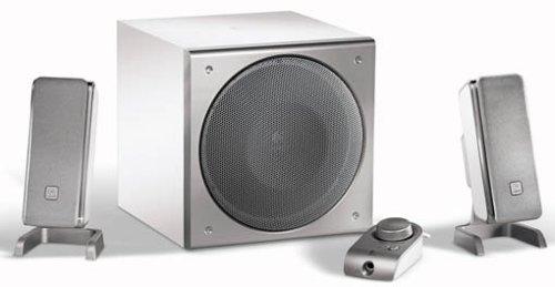 Lautsprecher: Logitech Z-3i 2.1 Farbe: silber / wei�, wei� PC-Lautsprechersystem