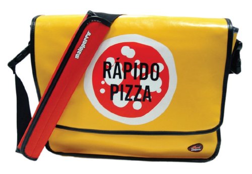 Lautsprecher: Laptoptasche Notebooktasche maloperro "HELLO PIZZA" YELLOW bis 15,4"