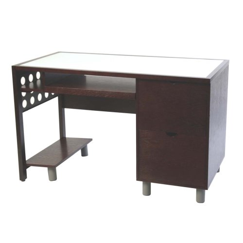 LEDA LOCK L02 G3 Computer Desk, Espresso 