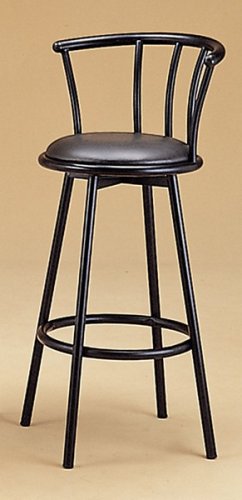 BEAUTIFUL SET OF 2 29 inch H BLACK SWIVEL BAR STOOLS W. BACK