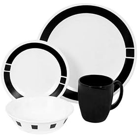 Corelle Livingware 16-Piece Set, Service for 4, Urban Black by Corelle