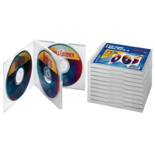 Heimkinosysteme: Hama 10er-Pack CD-ROM-Leerh�llen Slimline 4; f�r je 4 CDs
