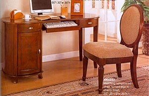 Cherry Finish Computer Desk With Matching Chair