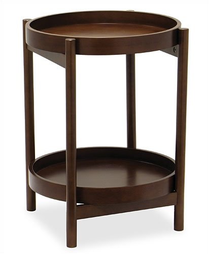 Winsome 94219 2-Tier 18 inch Round Side Table with Removable Trays - Walnut