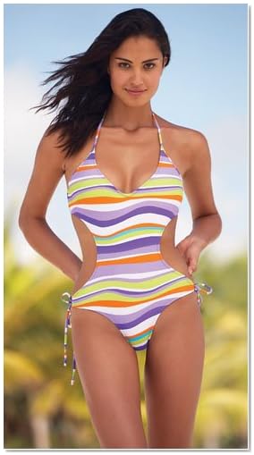 sexy striped one-piece
